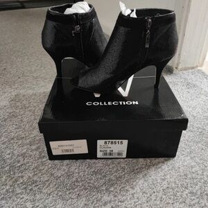 Black Glitter Heeled Boots by Black